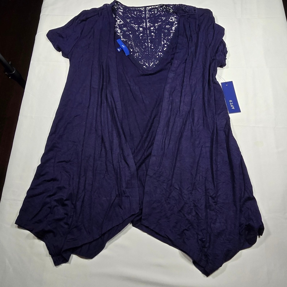 Apt. 9 Women's S Blue Crochet Top Cottagecore Boho Casual Layering
